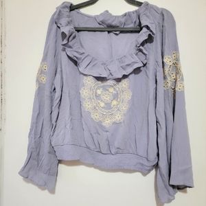 NWOT AEO Ruffle Blouse Sz XL